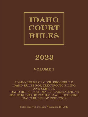 cover image of Idaho Court Rules